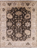 Brown Turkish Oushak Hand Knotted Wool Area Rug - 7' 11" X 10' 0" - Golden Nile