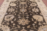 Brown Turkish Oushak Hand Knotted Wool Area Rug - 7' 11" X 10' 0" - Golden Nile