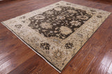 Brown Turkish Oushak Hand Knotted Wool Area Rug - 7' 11" X 10' 0" - Golden Nile