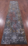 Modern Hand Knotted Wool & Silk Runner Rug - 2' 7" X 14' 0" - Golden Nile
