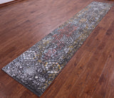 Modern Hand Knotted Wool & Silk Runner Rug - 2' 7" X 14' 0" - Golden Nile