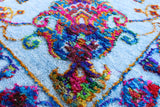 Blue Persian Hand Knotted Wool & Silk Rug - 9' 0" X 12' 3" - Golden Nile