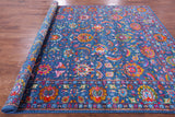 Blue Persian Hand Knotted Wool & Silk Rug - 8' 2" X 10' 1" - Golden Nile