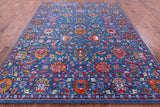 Blue Persian Hand Knotted Wool & Silk Rug - 8' 2" X 10' 1" - Golden Nile