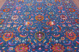 Blue Persian Hand Knotted Wool & Silk Rug - 8' 2" X 10' 1" - Golden Nile