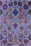 Blue Persian Hand Knotted Wool & Silk Rug - 6' 0" X 8' 11" - Golden Nile
