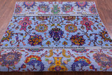 Blue Persian Hand Knotted Wool & Silk Rug - 6' 0" X 8' 11" - Golden Nile