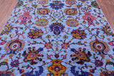 Blue Persian Hand Knotted Wool & Silk Rug - 6' 0" X 8' 11" - Golden Nile