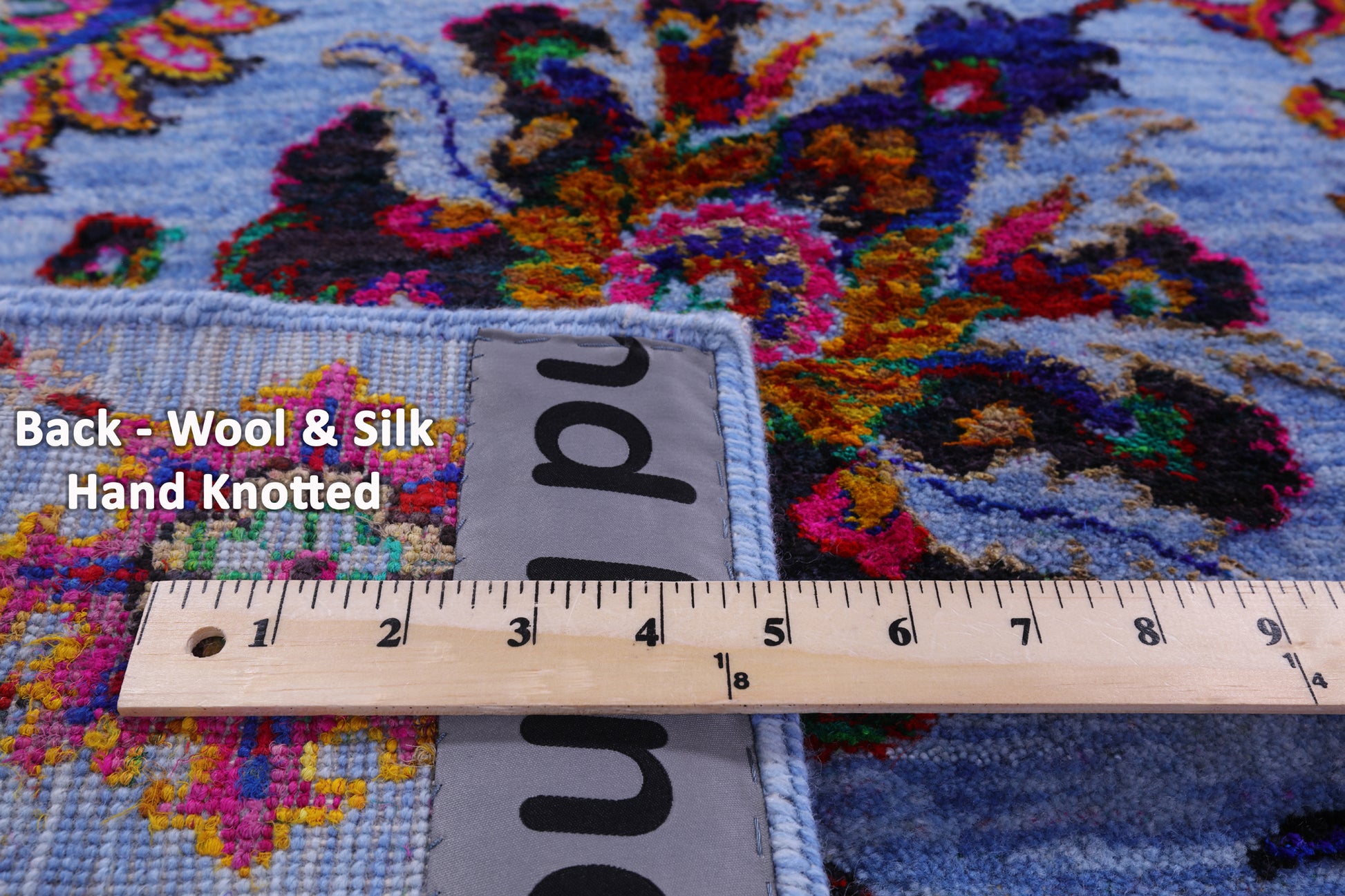Blue Persian Hand Knotted Wool & Silk Rug - 6' 0" X 8' 11" - Golden Nile