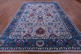 Grey Persian Hand Knotted Wool & Silk Rug - 9' 0" X 12' 2" - Golden Nile