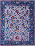 Grey Persian Hand Knotted Wool & Silk Rug - 9' 0" X 12' 2" - Golden Nile