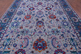 Grey Persian Hand Knotted Wool & Silk Rug - 9' 0" X 12' 2" - Golden Nile