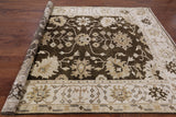 Brown Turkish Oushak Handmade Wool Area Rug - 7' 11" X 10' 3" - Golden Nile