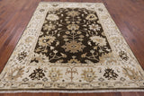Brown Turkish Oushak Handmade Wool Area Rug - 7' 11" X 10' 3" - Golden Nile