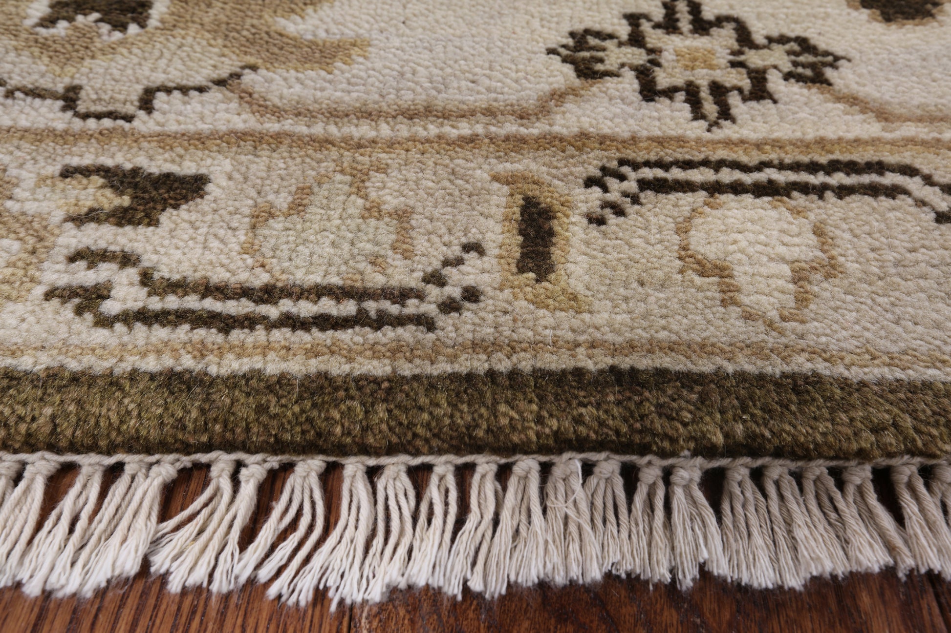 Brown Turkish Oushak Handmade Wool Area Rug - 7' 11" X 10' 3" - Golden Nile