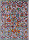 Grey Persian Hand Knotted Wool & Silk Rug - 6' 3" X 9' 1" - Golden Nile