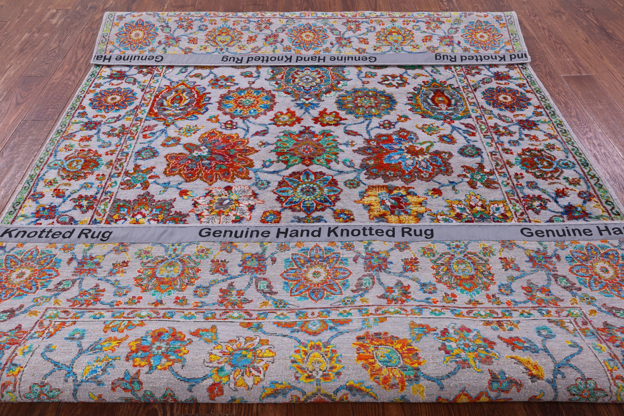 Grey Persian Hand Knotted Wool & Silk Rug - 6' 3" X 9' 1" - Golden Nile