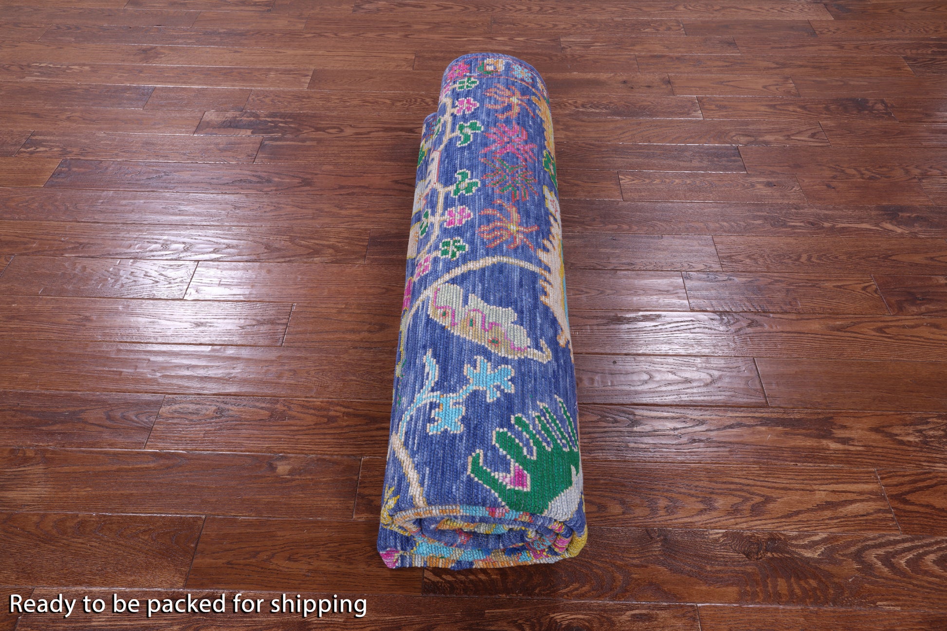Blue Turkish Oushak Hand Knotted Wool Rug - 8' 2" X 10' 0" - Golden Nile
