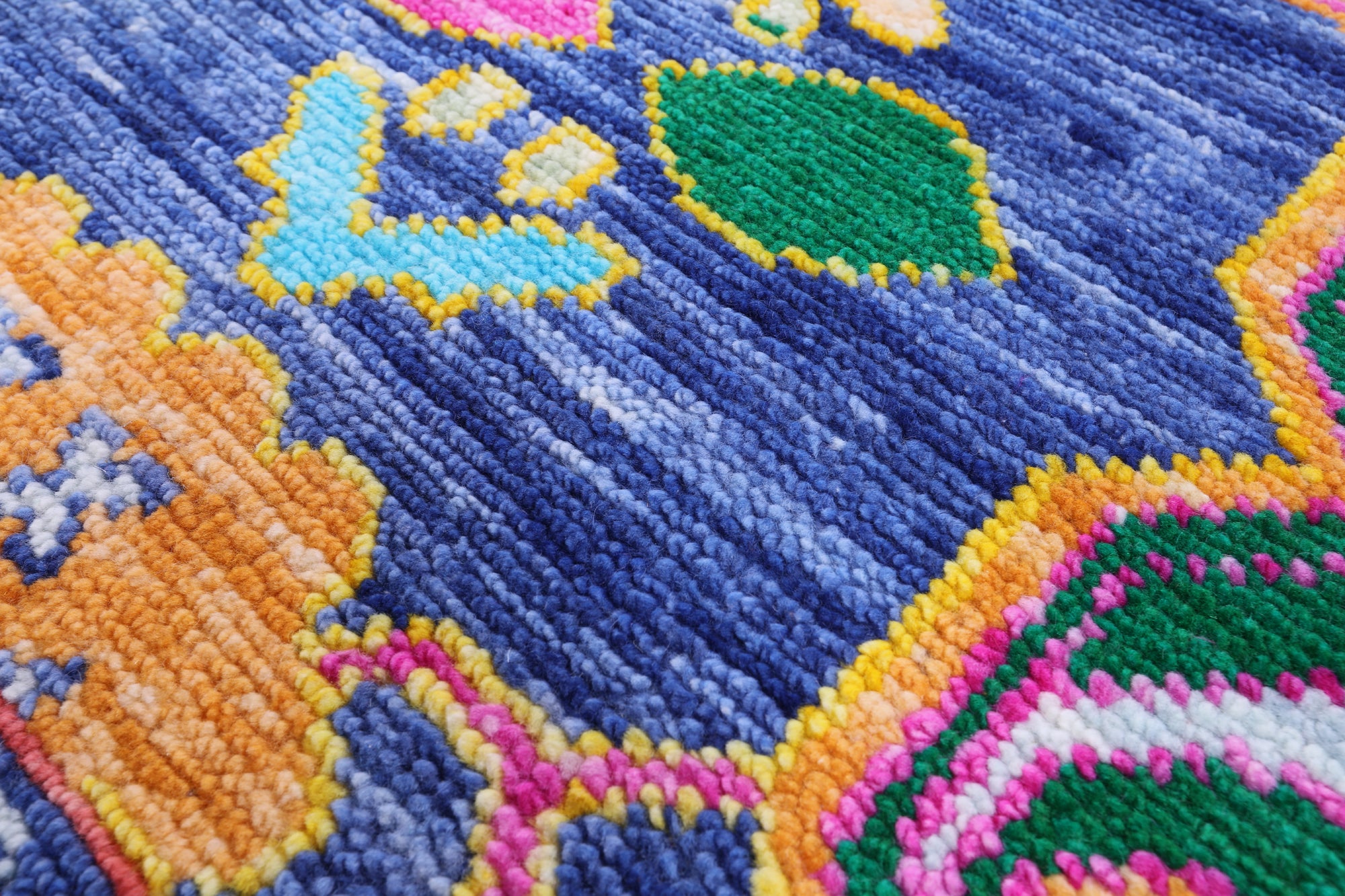 Blue Turkish Oushak Hand Knotted Wool Rug - 8' 2" X 10' 0" - Golden Nile