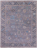 Grey Turkish Oushak Hand Knotted Wool Rug - 8' 0" X 10' 1" - Golden Nile