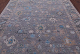 Grey Turkish Oushak Hand Knotted Wool Rug - 8' 0" X 10' 1" - Golden Nile
