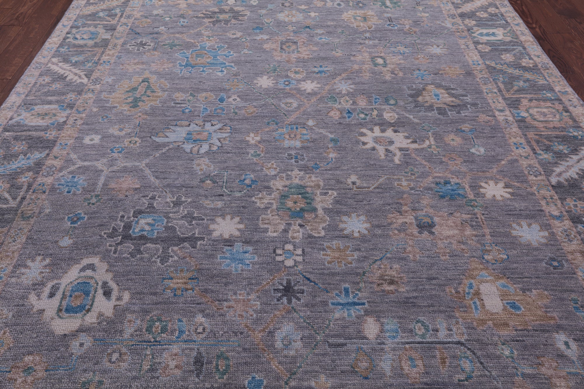 Grey Turkish Oushak Hand Knotted Wool Rug - 8' 0" X 10' 1" - Golden Nile