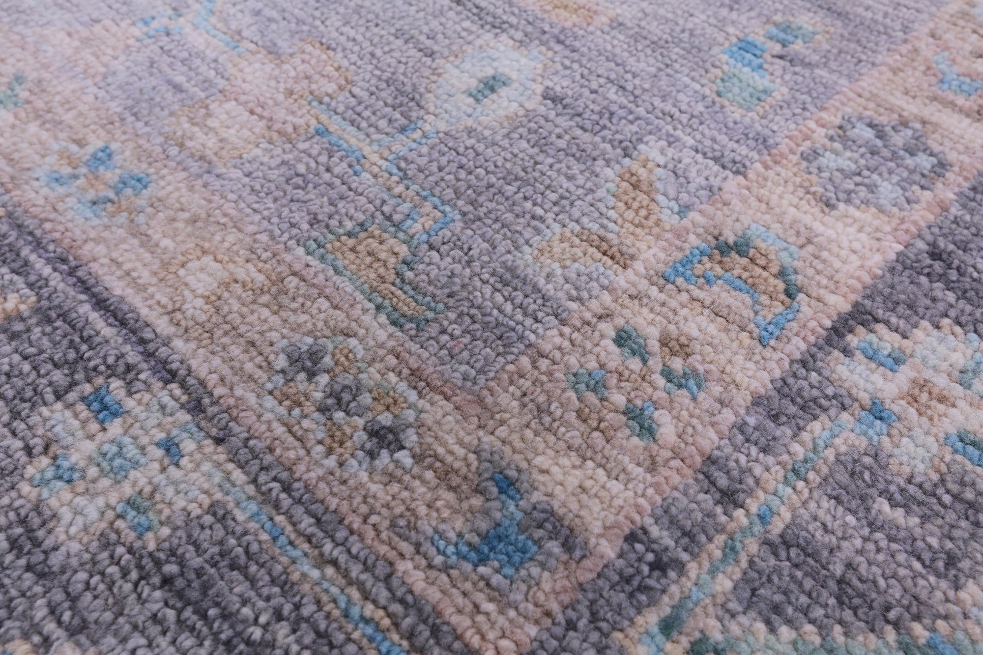 Grey Turkish Oushak Hand Knotted Wool Rug - 8' 0" X 10' 1" - Golden Nile