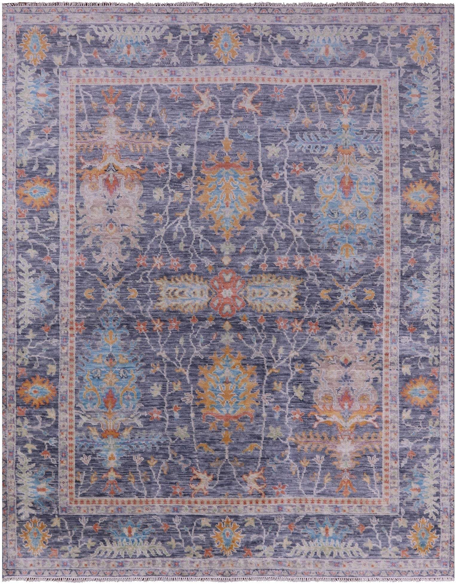 Grey Turkish Oushak Handmade Wool Rug - 8' 1" X 10' 0" - Golden Nile