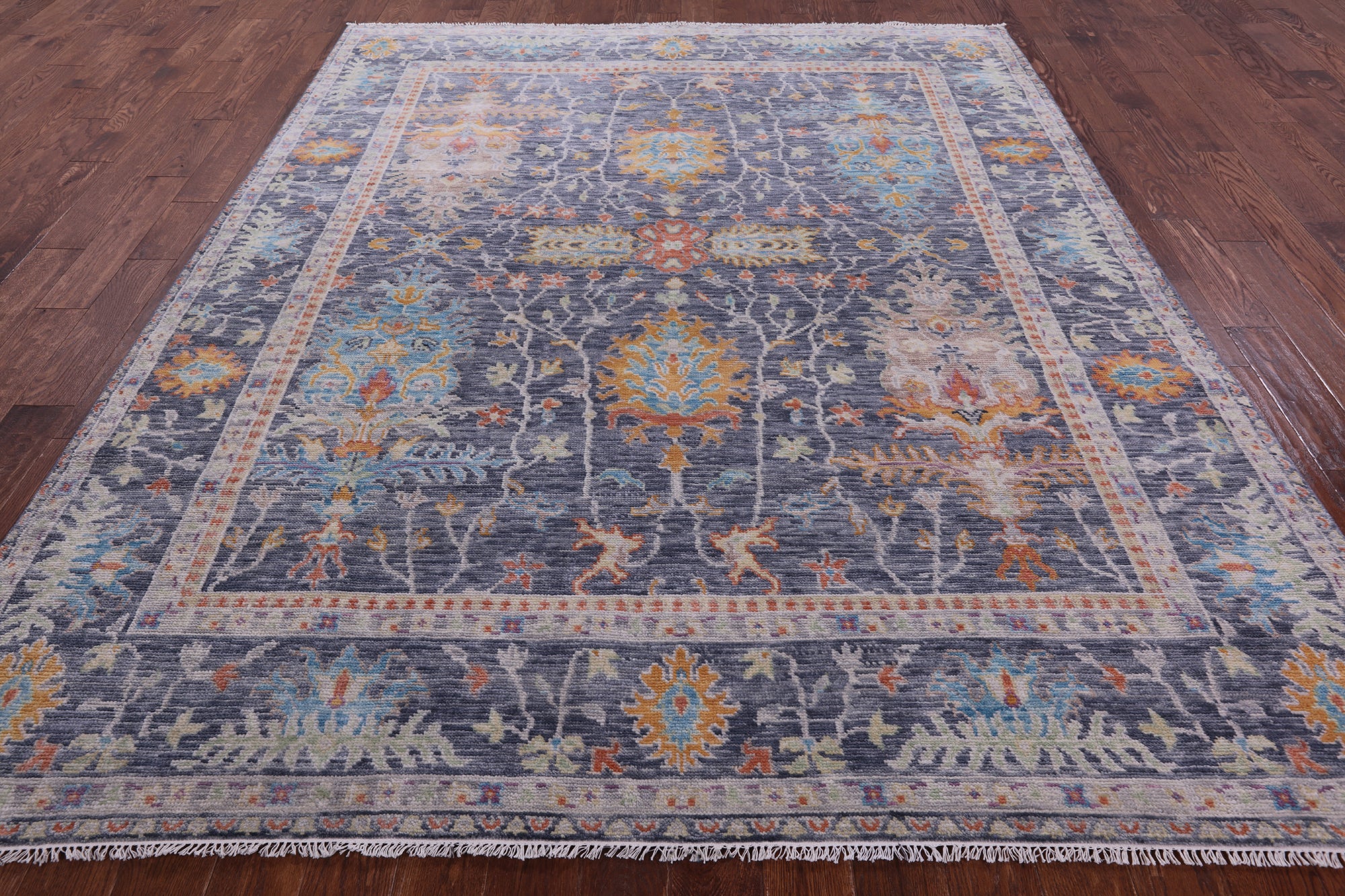 Grey Turkish Oushak Handmade Wool Rug - 8' 1" X 10' 0" - Golden Nile