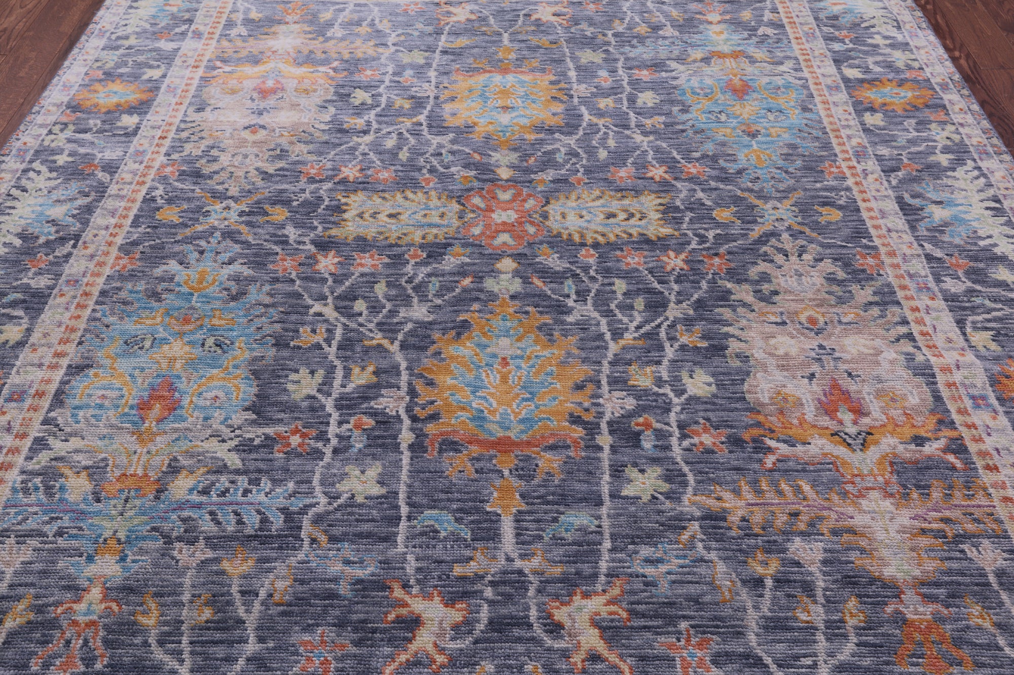Grey Turkish Oushak Handmade Wool Rug - 8' 1" X 10' 0" - Golden Nile