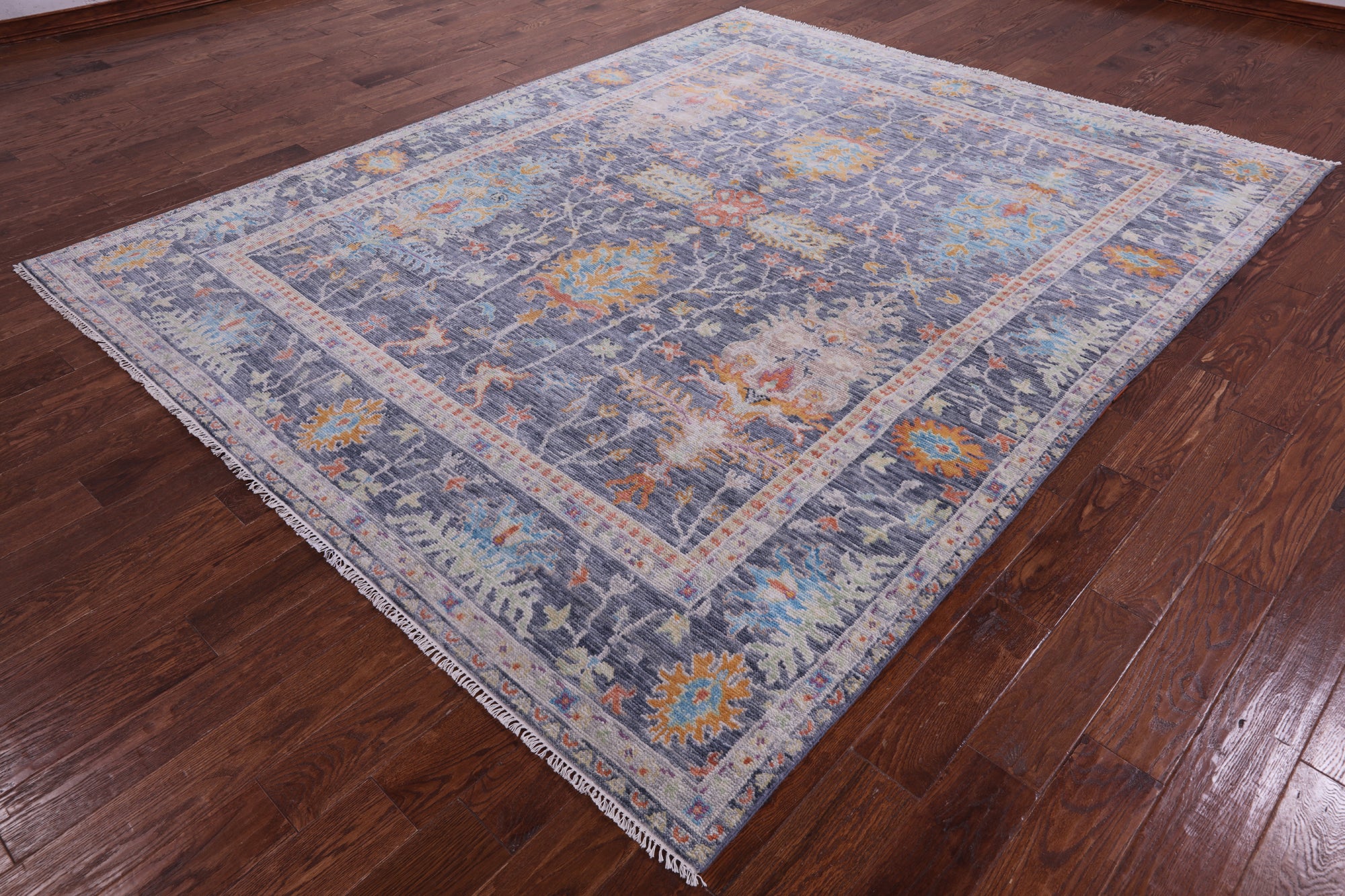 Grey Turkish Oushak Handmade Wool Rug - 8' 1" X 10' 0" - Golden Nile