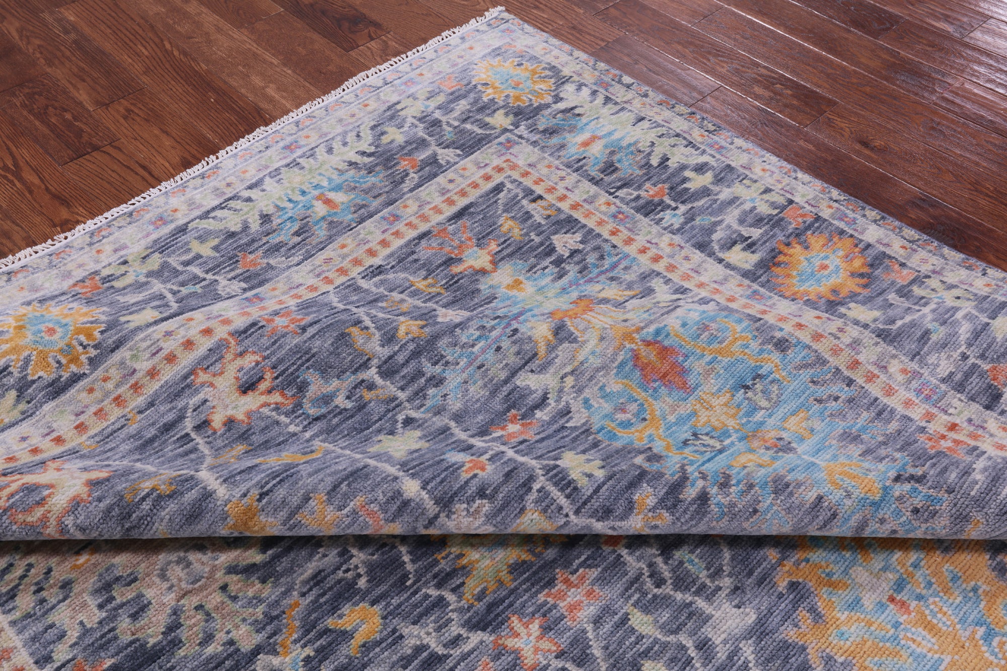 Grey Turkish Oushak Handmade Wool Rug - 8' 1" X 10' 0" - Golden Nile