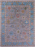 Grey Turkish Oushak Hand Knotted Wool Rug - 10' 1" X 13' 7" - Golden Nile