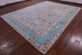 Grey Turkish Oushak Hand Knotted Wool Rug - 10' 1" X 13' 7" - Golden Nile