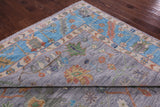 Grey Turkish Oushak Hand Knotted Wool Rug - 10' 1" X 13' 7" - Golden Nile