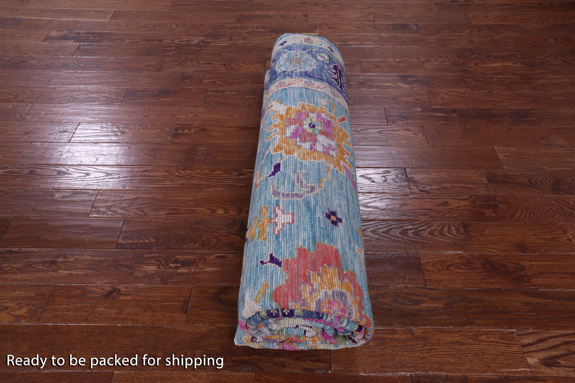Blue Turkish Oushak Handmade Wool Rug - 8' 4" X 10' 6" - Golden Nile