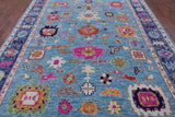 Blue Turkish Oushak Handmade Wool Rug - 8' 4" X 10' 6" - Golden Nile