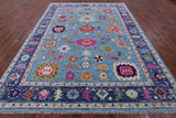 Blue Turkish Oushak Handmade Wool Rug - 8' 4" X 10' 6" - Golden Nile
