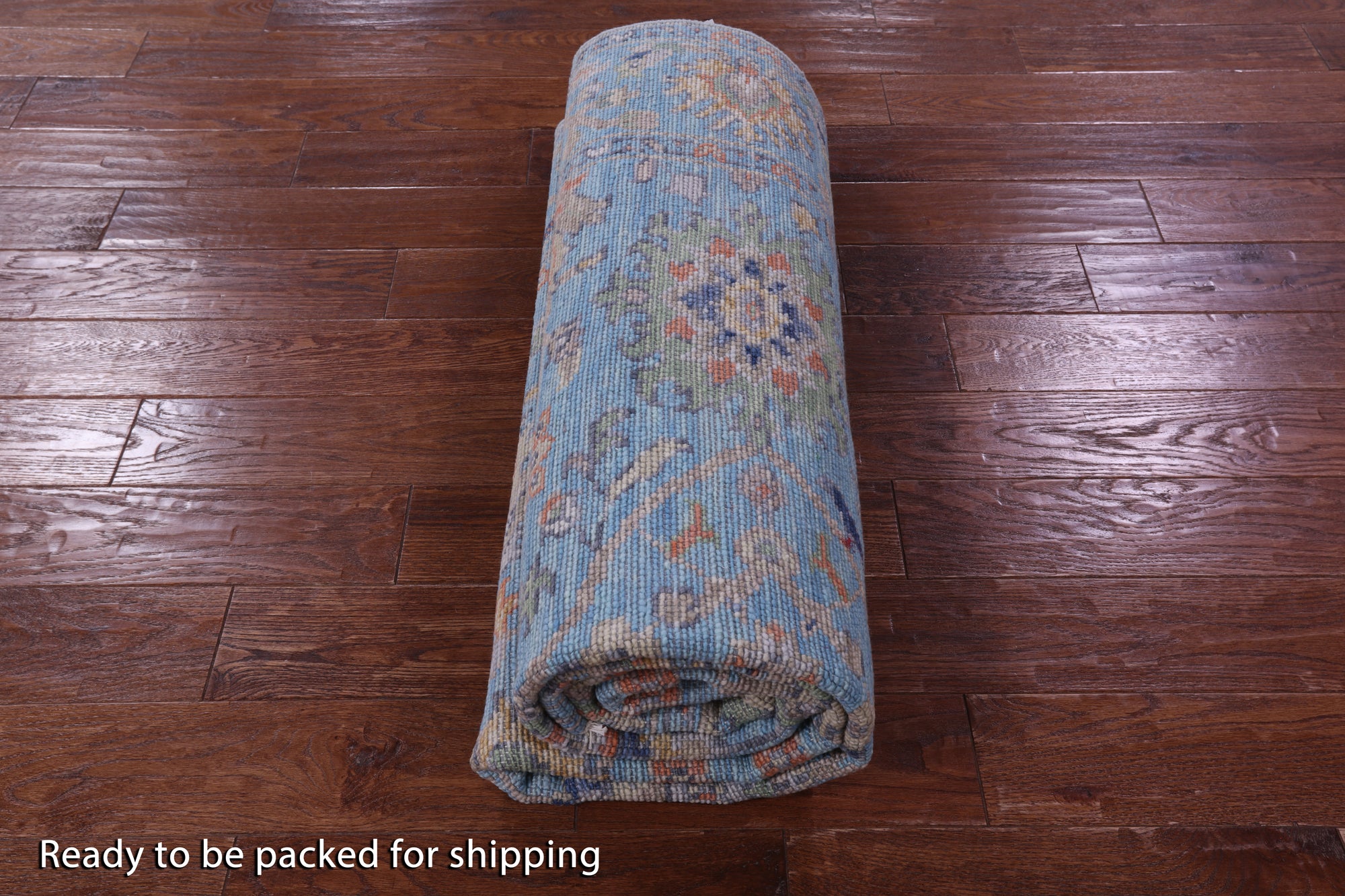 Blue Turkish Oushak Handmade Wool Rug - 6' 1" X 8' 7" - Golden Nile