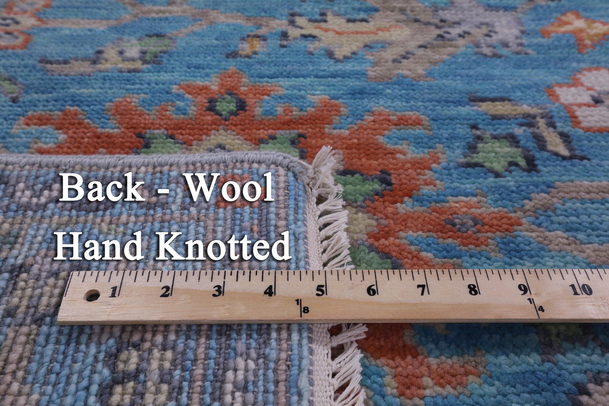 Blue Turkish Oushak Handmade Wool Rug - 6' 1" X 8' 7" - Golden Nile