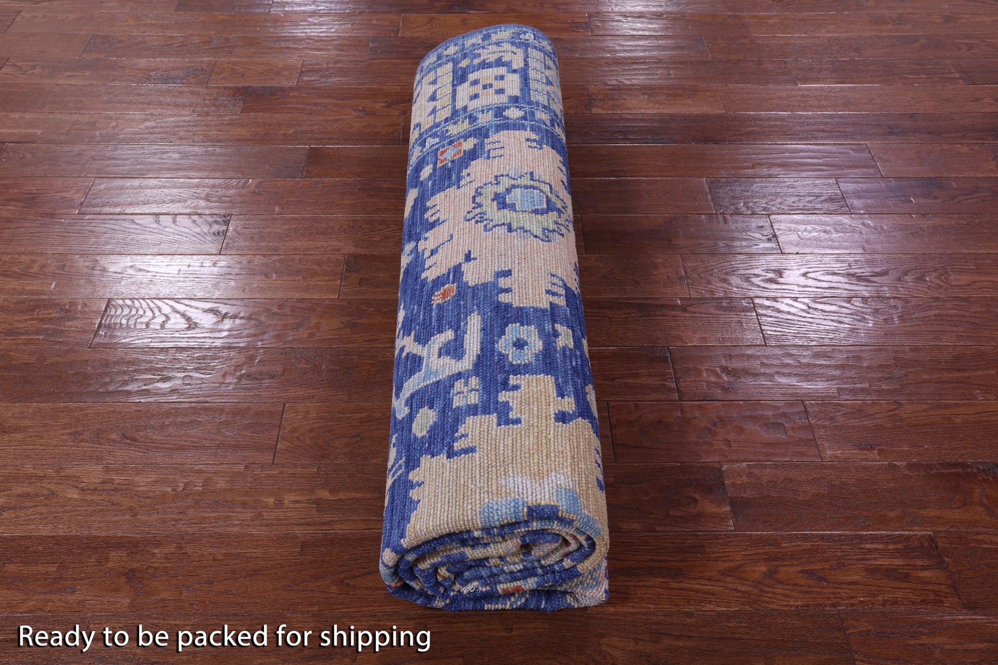 Blue Turkish Oushak Handmade Wool Rug - 8' 2" X 10' 1" - Golden Nile