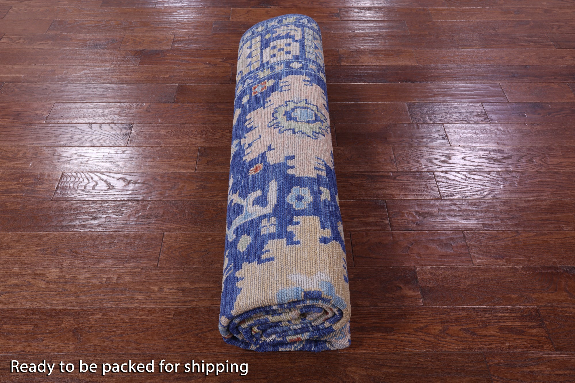 Blue Turkish Oushak Handmade Wool Rug - 8' 2" X 10' 1" - Golden Nile