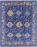 Blue Turkish Oushak Handmade Wool Rug - 8' 2" X 10' 1" - Golden Nile