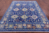 Blue Turkish Oushak Handmade Wool Rug - 8' 2" X 10' 1" - Golden Nile