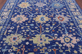 Blue Turkish Oushak Handmade Wool Rug - 8' 2" X 10' 1" - Golden Nile