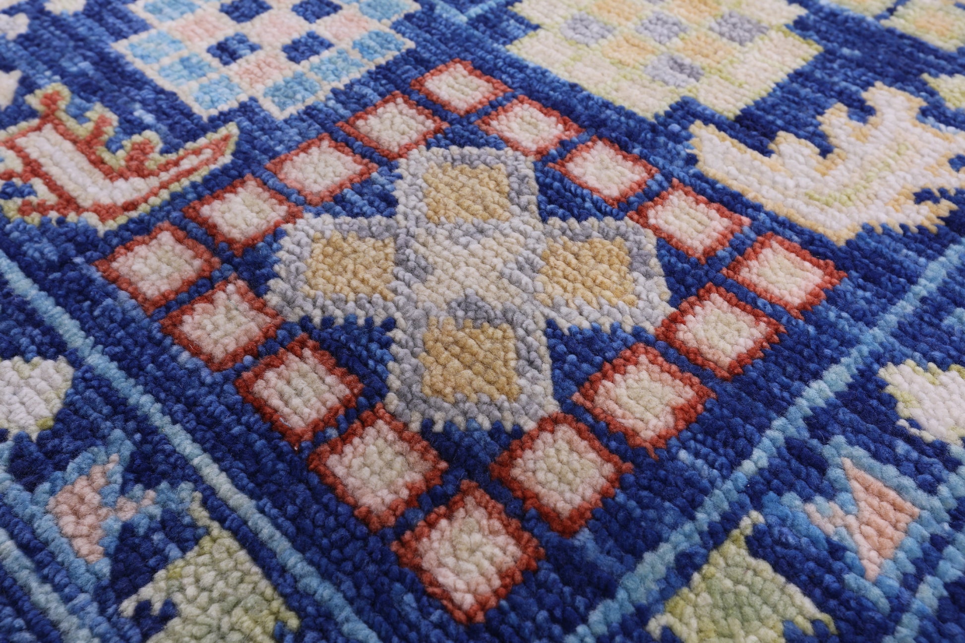 Blue Turkish Oushak Handmade Wool Rug - 8' 2" X 10' 1" - Golden Nile