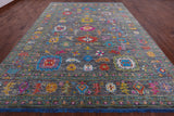 Grey Turkish Oushak Hand Knotted Wool Rug - 10' 4" X 14' 1" - Golden Nile