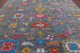 Grey Turkish Oushak Hand Knotted Wool Rug - 10' 4" X 14' 1" - Golden Nile