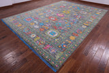 Grey Turkish Oushak Hand Knotted Wool Rug - 10' 4" X 14' 1" - Golden Nile