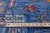 Blue Turkish Oushak Hand Knotted Wool Rug - 8' 11" X 12' 1" - Golden Nile